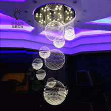 Lustre villa hall com luz led dupla para construção, candelabro grande com escada de cristal, projeto de hotel 2024 - compre barato