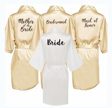 champagne gold robe bride satin kimono robe women wedding sister of the bride printing bridesmaid bridal party robes 2024 - buy cheap