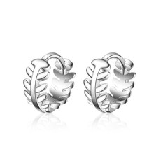 New Arrival Fashion Leaf Ear Buckle Temperament Personality Silver Plated Jewelry Simple Design Dangle Earrings XZE279 2024 - buy cheap