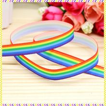 3/8'' Free shipping rainbow printed grosgrain ribbon headwear hair bow diy party decoration wholesale OEM 9mm B1034 2024 - buy cheap