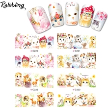 Rolabling Cats Series Cute Nail Art Decorations Stickers Printable Sticker Water decal Water Designs For Nails Art manicure 2024 - buy cheap