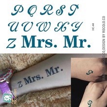 Tatuaje temporal a prueba de agua pegatina mayúscula alfabeto de letras inglesas tatuaje palabra P-Z tatuaje pegatinas flash tatuajes falsos 2024 - compra barato