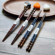 Juego de palillos de madera de estilo japonés para Sushi, 5 pares, hecho a mano, color marrón Natural, regalo de valor, Hashi 2024 - compra barato
