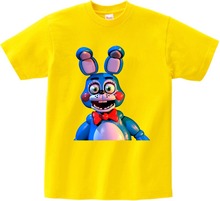 Meninos t camisa cinco noites camisas verão fnaf crianças camiseta crianças roupas para a menina dos desenhos animados topos t atacado 2-14y 2024 - compre barato