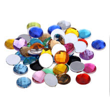 Many Colors 12mm 200pcs Round Earth Facets Acrylic Flatback Acrylic Rhinestone Glue On Beads Decorate DIY 2024 - buy cheap