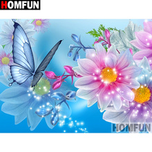 Homfun quadrado completo/broca redonda 5d diy pintura de diamante "flor paisagem" bordado ponto de cruz 5d decoração de casa a17027 2024 - compre barato