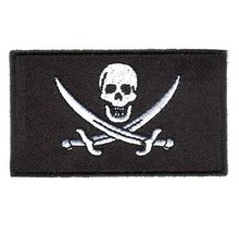 Pirate Embroidery Patch Made by Twill with Heat Cut Broder and Iron On Backing Custom MOQ50pcs per item free shipping by Post 2024 - buy cheap