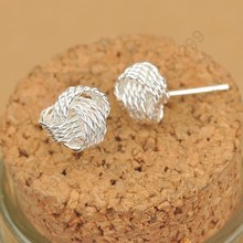 New Fashionable Simple Style Women Female Elegance Good Selling 925 Sterling Silver Stud Earrings Jewelry Present Wholesale 2024 - buy cheap