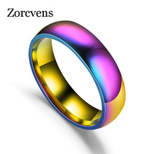 ZORCVENS High Quality Rainbow Stainless Steel Ring for Women Fashion Jewelry Accessories 2024 - buy cheap