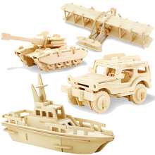 3D DIY Wood Puzzle Toy Military Series Tank Vehicle Model Set Creative Assembled Education Puzzle Toys Gifts For Children Kids 2024 - buy cheap