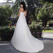 FOLOBE Simple Strapless Beading Lace Vestidos de Novia Pleats Chiffon Beach A-line Wedding Dresses Robe De Mariee Bridal Gowns 2024 - buy cheap