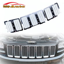 7pcs Chrome Silver Insert Front Mesh Grille Grill For Jeep Grand Cherokee 2014 2024 - buy cheap