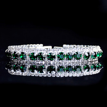 New Crystal Charm Bracelet For Women Full Rhinestone Wedding Bracelets & Bangles Gold Silver Color Fashion Jewelry 2024 - купить недорого