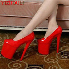 8 Inch Women Mary Jane Platform PU Pumps 20cm Sexy Bottom High Heels Multi Colo Shoes Exotic Dancer High-heeled Shoes 2024 - buy cheap