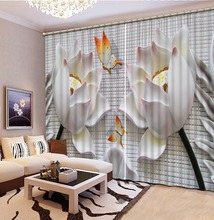 Cortina blackout 3d de decoração moderna para casa, cortinas de flor estereoscópicas de alívio 2024 - compre barato