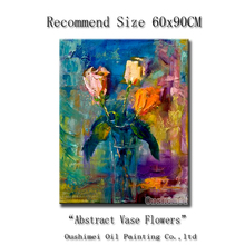 Картина маслом «розовая роза» ручной работы, Современная Настенная картина с ножом, цветочным рисунком, для гостиной 2024 - купить недорого