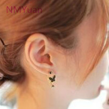 Good texture hypoallergenic ear jewelry crystal earrings butterfly earrings wholesale Korean Korean ladies 2024 - buy cheap