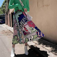 Женская плиссированная юбка средней длины с высокой талией, длинная юбка трапециевидной формы с эластичной резинкой на талии, весна-лето 2019 2024 - купить недорого