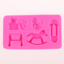 3D Детские игрушки троянский стул утка шоколадные конфеты украшения торта инструменты DIY выпечки помады силиконовые формы T0471 2024 - купить недорого