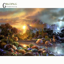 Diamond painting sunset 5D DIY, sunrise landscape, diamond embroidery, cross stitch, rhinestone diamond mosaic, decoration,drill 2024 - buy cheap