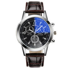 2019 charming  Fashion Men LUXURY Quartz Dial Clock Leather Wrist Watch Round Case #1017 2024 - buy cheap