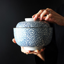 Чаша с керамической крышкой, 4,5 дюйма/6,5 дюйма, цветная суповая чаша в японском стиле, керамическая мисо-суп для тушения 2024 - купить недорого