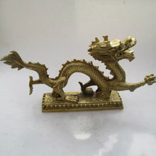 Estatua de dragón de bronce Feng Shui para decoración del hogar, escultura de dragón grande de Metal para manualidades, 13 pulgadas/34CM de largo 2024 - compra barato