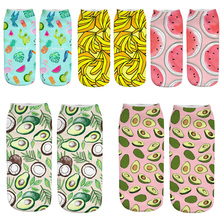 Calcetines de fruta Harajuku para mujer, medias con estampado 3D de plátano, Kiwi, sandía, piña, arte, novedad de verano 2024 - compra barato