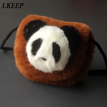 Pequeno panda dos desenhos animados das crianças saco crossbody meninas bonito pelúcia panda moeda bolsa de ombro para crianças criança saco de pelúcia 2024 - compre barato