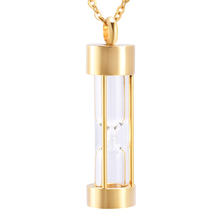 IJD9400 Clear Hourglass Cremation Jewelry Pendant Hold Memorial Ashes Stainless Steel Cylinder Keepsake Urn Necklace For Women 2024 - buy cheap