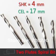 5 pcs Shank 4mm x 17mm 2 Flutes Carbide endMill Spiral Cutter Wood Router Bit Tools for CNC Machine Cutting HUHAO 2024 - buy cheap