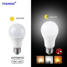 Foxanon E27 B22 Emergency Light Smart Sensor Bulbs 10W 15W Dusk to Dawn Globe LED Light Lamp Auto ON/OFF For Home Porch Hallway 2024 - buy cheap