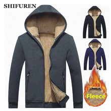Shifuren jaqueta masculina de lã com capuz, casaco de inverno grosso de lã de ovelha e caxemira para homens, roupa de uso externo de manga comprida com tamanhos grandes 2024 - compre barato