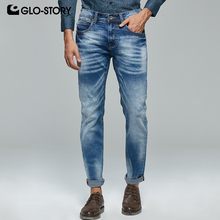 GLO-STORY Men's 2019 Casual Streetwear Full Length Jeans Men's European Size High Quality Distressed Ripped Denim Pants MNK-8214 2024 - buy cheap