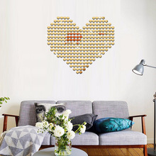 Adhesivo de pared de corazón para sala de estar, espejo de corazón romántico, adhesivo de mosaico para la pared, 2x2cm, 100 Uds. 2024 - compra barato