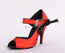 Wholesale Women Red Satin Ballroom LATIN Dance Shoes SALSA  Dance Shoes Salsa Dancing Shoes ALL SIZE 2024 - buy cheap