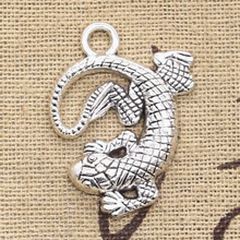 4 Uds. De dijes de lagarto, 31x24mm, Accesorio para hacer colgantes antiguos, color plateado bronce tibetano Vintage, joyería artesanal hecha a mano 2024 - compra barato