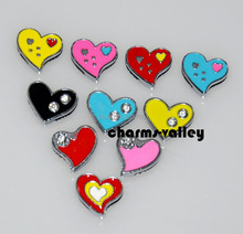 50PCS 8MM Mixed Style Enamel Heart Slide Charms Letters DIY Bracelets Wristbands 2024 - buy cheap