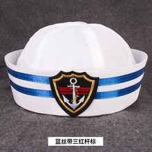 Vintage White Captain Sailor Hats Military Caps Navy Army Hat with Anchor Cosplay Dress Accessories Adult Child Military Hats 2024 - buy cheap