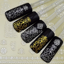 6PCS Beauty Gold Silver 3D Nail Art Sticker Decals For Nail Tips Decoration Tools Hot stamping Design 2024 - buy cheap