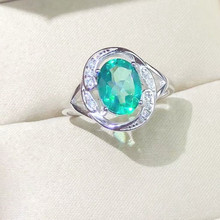Женское кольцо из серебра 925 пробы с зеленым шпинелем (изумрудный топаз) 2024 - купить недорого