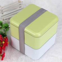 Переносная сумка для пикника ланча 2 слоя Bento ланч бокс пластиковый контейнер для еды контейнер для ланча зеленый школьный мешок для хранения еды для ребенка 2024 - купить недорого