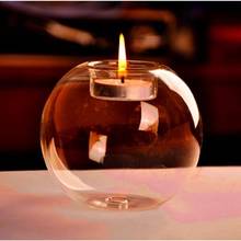 2018 Newest Hot Clear Glass Round Hanging Candle Tea Light Holder Candlestick Home Decors yu 2024 - buy cheap