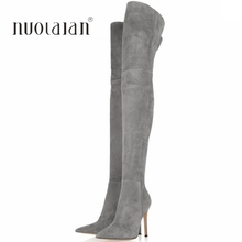 Women Shoes Over The Knee Boots Sexy Thigh High Boots 2020 Autumn Winter Ladies Fashion High Heels Boots Shoes Woman 2024 - buy cheap