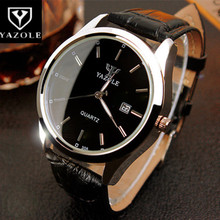 Top Brand YAZOLE Watch Men Watch Auto Date Luxury Men's Watch Men Leather Strap Business Watches Male Clock reloj hombre 2024 - buy cheap
