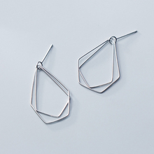 MloveAcc Real 925 Sterling Silver Trendy Geometry Polygon Drop Earrings for Women Fashion Sterling Silver Jewelry 2024 - buy cheap