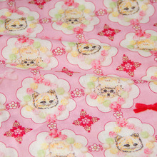Полуметровая японская мягкая детская ткань, лоскутное шитье, ткань для шитья, цветок, котенок C 2024 - купить недорого