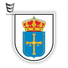 EARLFAMILY 13cm x 10.8cm Escudo de Asturias Sticker Crest Coat of Arms Spain Bumper Helmet Laptop Truck Waterproof Car Stickers 2024 - buy cheap