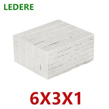 LEDERE/20/50/100 unids/lote imán 6x3x1mm N35 fuerte Plaza NdFeB imán de tierra rara 6*6*3*1mm imanes de neodimio, 6mm x 3mm x 1mm 2024 - compra barato