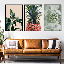 Nordic Wall Art Canvas Painting Modern Prints Green Plant Leaf Succulent Pineapple Posters Prints Wall Pictures For Living Room 2024 - buy cheap